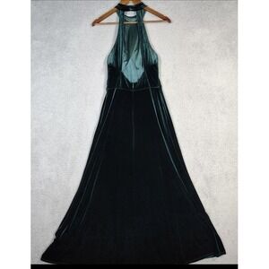 Revelry Bridesmaid Dress Women's 8 Emerald Tori Velvet Halter Sleeveless Party